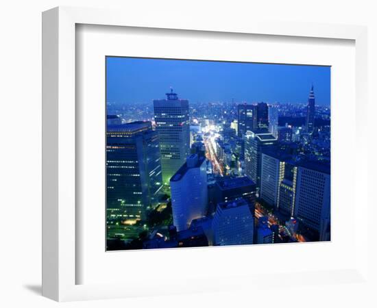 City Skyline from Sky Bar, Park Hyatt Tokyo, Tokyo, Japan-Greg Elms-Framed Photographic Print