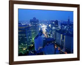 City Skyline from Sky Bar, Park Hyatt Tokyo, Tokyo, Japan-Greg Elms-Framed Photographic Print