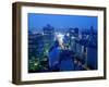 City Skyline from Sky Bar, Park Hyatt Tokyo, Tokyo, Japan-Greg Elms-Framed Premium Photographic Print