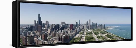 City Skyline from South End of Grant Park, Chicago, Lake Michigan, Cook County, Illinois 2009-null-Framed Stretched Canvas