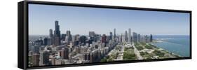 City Skyline from South End of Grant Park, Chicago, Lake Michigan, Cook County, Illinois 2009-null-Framed Stretched Canvas