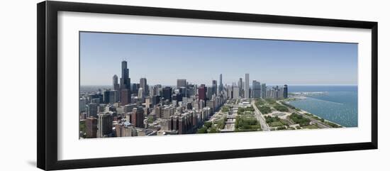 City Skyline from South End of Grant Park, Chicago, Lake Michigan, Cook County, Illinois 2009-null-Framed Premium Photographic Print