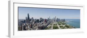 City Skyline from South End of Grant Park, Chicago, Lake Michigan, Cook County, Illinois 2009-null-Framed Photographic Print