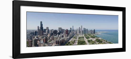 City Skyline from South End of Grant Park, Chicago, Lake Michigan, Cook County, Illinois 2009-null-Framed Photographic Print