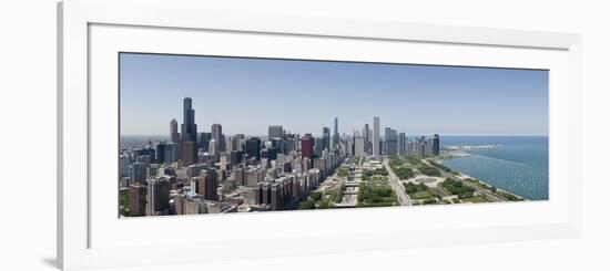 City Skyline from South End of Grant Park, Chicago, Lake Michigan, Cook County, Illinois 2009-null-Framed Photographic Print