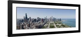 City Skyline from South End of Grant Park, Chicago, Lake Michigan, Cook County, Illinois 2009-null-Framed Photographic Print