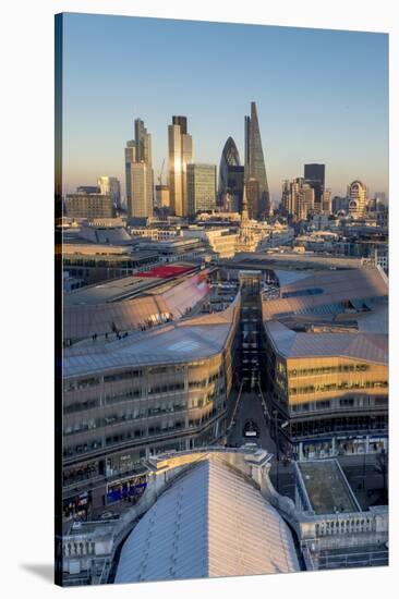 City skyline from St. Pauls, London, England, United Kingdom, Europe-Charles Bowman-Stretched Canvas