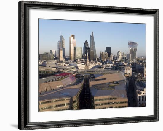 City Skyline from St. Pauls, London, England, United Kingdom-Charles Bowman-Framed Photographic Print