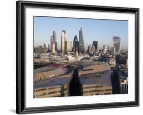 City Skyline from St. Pauls, London, England, United Kingdom-Charles Bowman-Framed Photographic Print