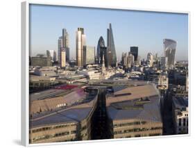 City Skyline from St. Pauls, London, England, United Kingdom-Charles Bowman-Framed Photographic Print