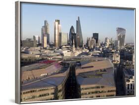 City Skyline from St. Pauls, London, England, United Kingdom-Charles Bowman-Framed Photographic Print