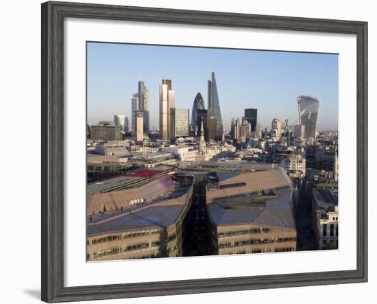 City Skyline from St. Pauls, London, England, United Kingdom-Charles Bowman-Framed Photographic Print