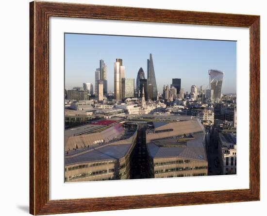 City Skyline from St. Pauls, London, England, United Kingdom-Charles Bowman-Framed Photographic Print