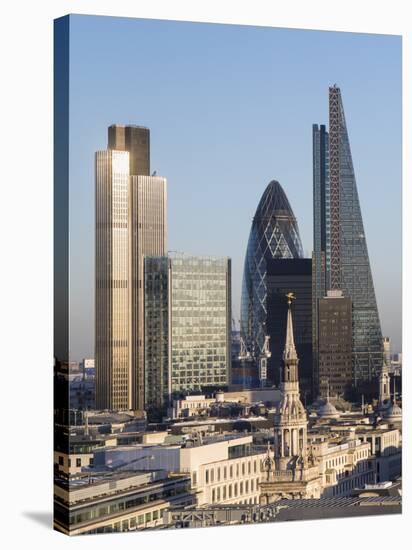 City Skyline from St. Pauls, London, England, United Kingdom-Charles Bowman-Stretched Canvas