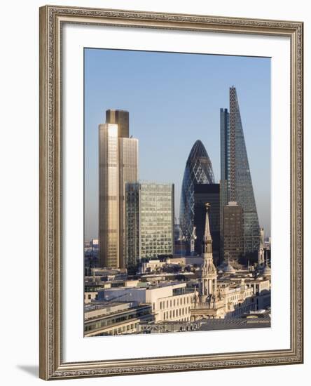 City Skyline from St. Pauls, London, England, United Kingdom-Charles Bowman-Framed Photographic Print