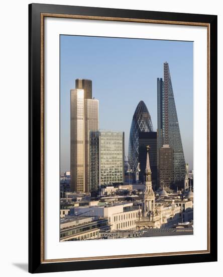 City Skyline from St. Pauls, London, England, United Kingdom-Charles Bowman-Framed Photographic Print