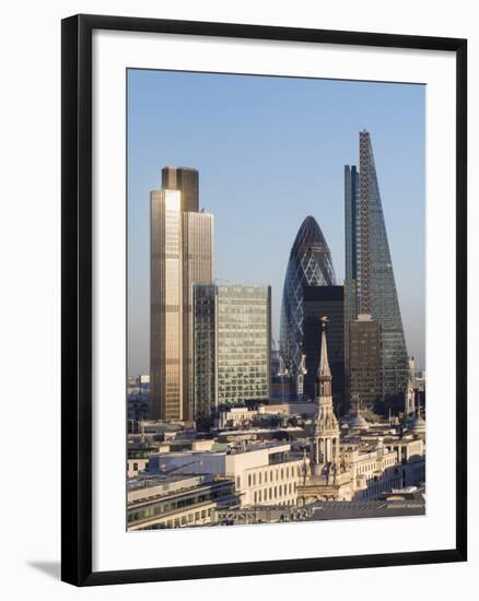 City Skyline from St. Pauls, London, England, United Kingdom-Charles Bowman-Framed Photographic Print