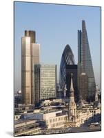 City Skyline from St. Pauls, London, England, United Kingdom-Charles Bowman-Mounted Photographic Print