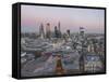 City Skyline from St. Pauls, London, England, United Kingdom-Charles Bowman-Framed Stretched Canvas