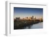 City Skyline from the Arkansas River, Dawn, Little Rock, Arkansas, USA-Walter Bibikow-Framed Photographic Print