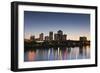 City Skyline from the Arkansas River, Dusk, Little Rock, Arkansas, USA-Walter Bibikow-Framed Photographic Print