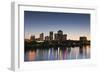 City Skyline from the Arkansas River, Dusk, Little Rock, Arkansas, USA-Walter Bibikow-Framed Photographic Print