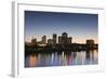 City Skyline from the Arkansas River, Dusk, Little Rock, Arkansas, USA-Walter Bibikow-Framed Photographic Print