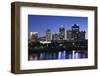 City Skyline from the Arkansas River, Dusk, Little Rock, Arkansas, USA-Walter Bibikow-Framed Photographic Print