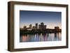 City Skyline from the Arkansas River, Dusk, Little Rock, Arkansas, USA-Walter Bibikow-Framed Photographic Print