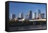 City Skyline from the Arkansas River, Little Rock, Arkansas, USA-Walter Bibikow-Framed Stretched Canvas