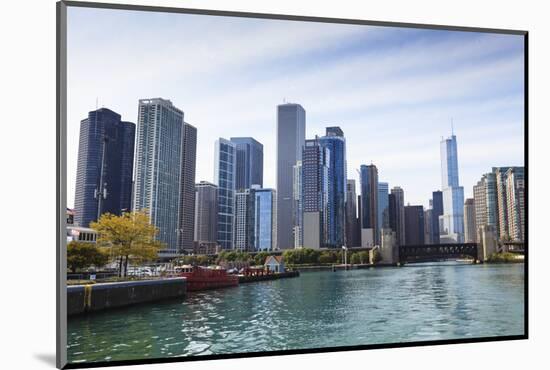 City Skyline from the Chicago River, Chicago, Illinois, United States of America, North America-Amanda Hall-Mounted Photographic Print