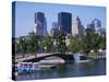 City Skyline from the Old Port, Montreal, Quebec, Canada, North America-Simanor Eitan-Stretched Canvas