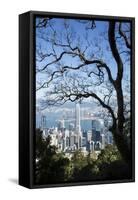 City Skyline from Victoria Peak, Hong Kong, China-Paul Souders-Framed Stretched Canvas