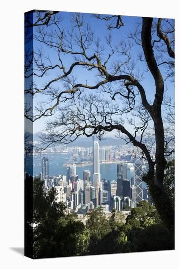 City Skyline from Victoria Peak, Hong Kong, China-Paul Souders-Stretched Canvas