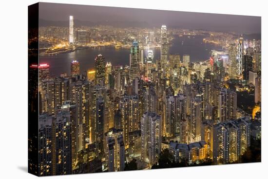 City Skyline from Victoria Peak, Hong Kong, China-Paul Souders-Stretched Canvas