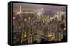 City Skyline from Victoria Peak, Hong Kong, China-Paul Souders-Framed Stretched Canvas