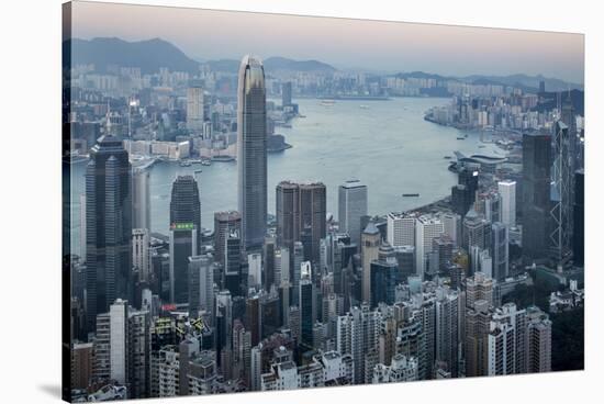 City Skyline from Victoria Peak, Hong Kong, China-Paul Souders-Stretched Canvas