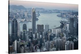 City Skyline from Victoria Peak, Hong Kong, China-Paul Souders-Stretched Canvas