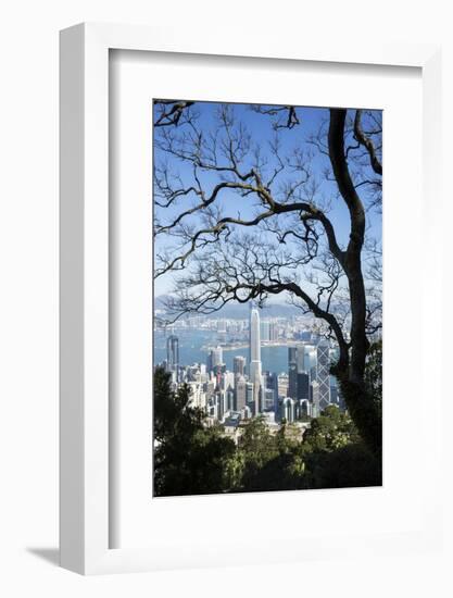 City Skyline from Victoria Peak, Hong Kong, China-Paul Souders-Framed Photographic Print