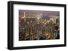 City Skyline from Victoria Peak, Hong Kong, China-Paul Souders-Framed Photographic Print