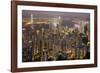 City Skyline from Victoria Peak, Hong Kong, China-Paul Souders-Framed Photographic Print