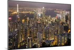 City Skyline from Victoria Peak, Hong Kong, China-Paul Souders-Mounted Photographic Print