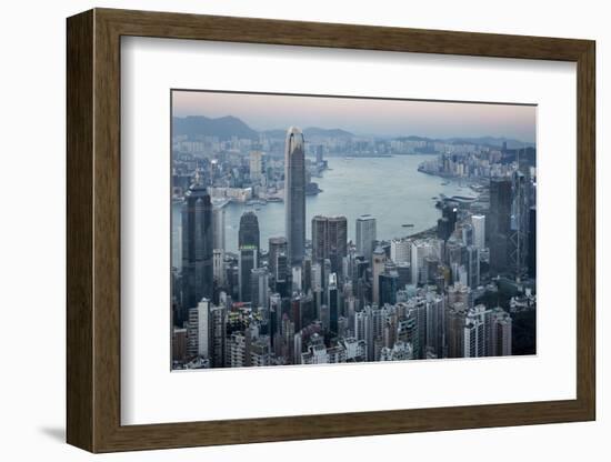 City Skyline from Victoria Peak, Hong Kong, China-Paul Souders-Framed Photographic Print