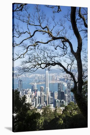 City Skyline from Victoria Peak, Hong Kong, China-Paul Souders-Stretched Canvas