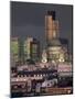 City Skyline Illuminated at Night, London, England, UK-Miller John-Mounted Photographic Print