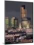 City Skyline Illuminated at Night, London, England, UK-Miller John-Mounted Photographic Print