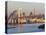 City Skyline Including the Rainbow Bridge and Tokyo Tower, Odaiba, Tokyo Bay, Tokyo, Honshu, Japan-Gavin Hellier-Stretched Canvas