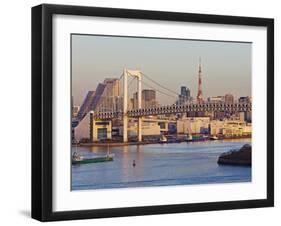 City Skyline Including the Rainbow Bridge and Tokyo Tower, Odaiba, Tokyo Bay, Tokyo, Honshu, Japan-Gavin Hellier-Framed Photographic Print