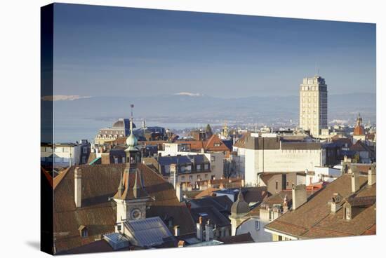 City Skyline, Lausanne, Vaud, Switzerland, Europe-Ian Trower-Stretched Canvas