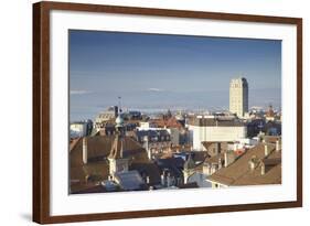 City Skyline, Lausanne, Vaud, Switzerland, Europe-Ian Trower-Framed Photographic Print